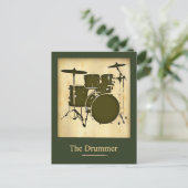 de drummer van de band briefkaart (Staand voorkant)