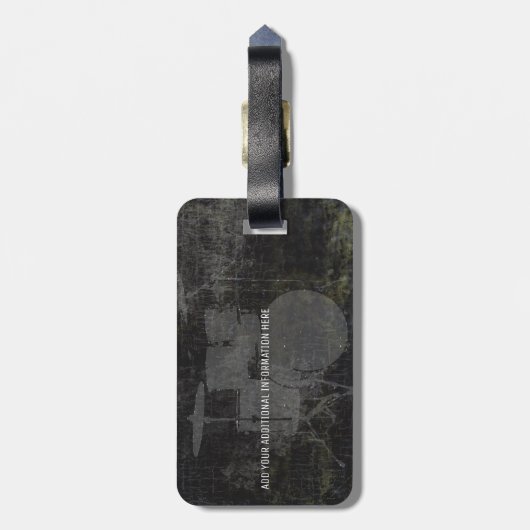 De drummer van de band Travel Bagagelabel (Achterkant verticaal)