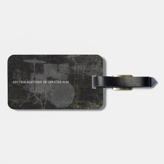 De drummer van de band Travel Bagagelabel (Achterkant horizontaal)