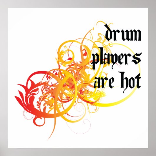 De drumspelers zijn heet poster (Voorkant)