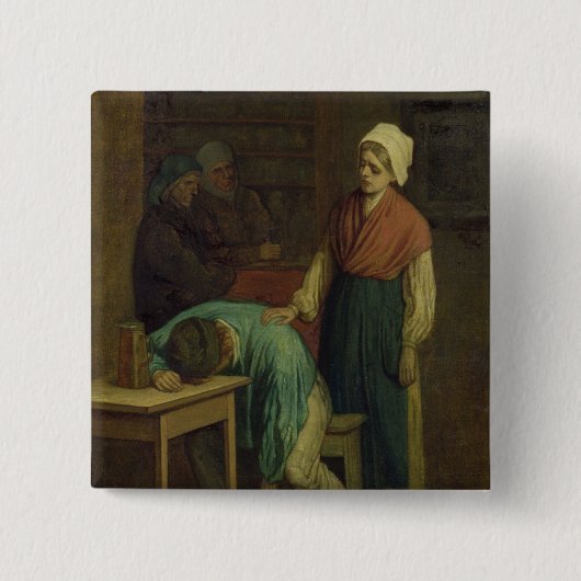 De Drunkard Vierkante Button 5,1 Cm (Voorkant)