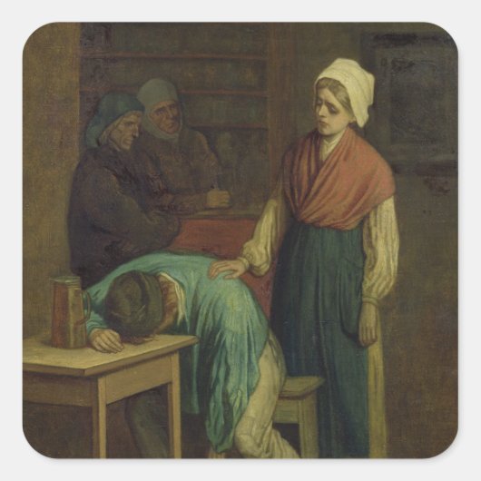 De Drunkard Vierkante Sticker (Voorkant)