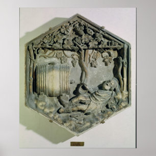 De Drunkenness van Noah, zeshoekig decoratief Poster