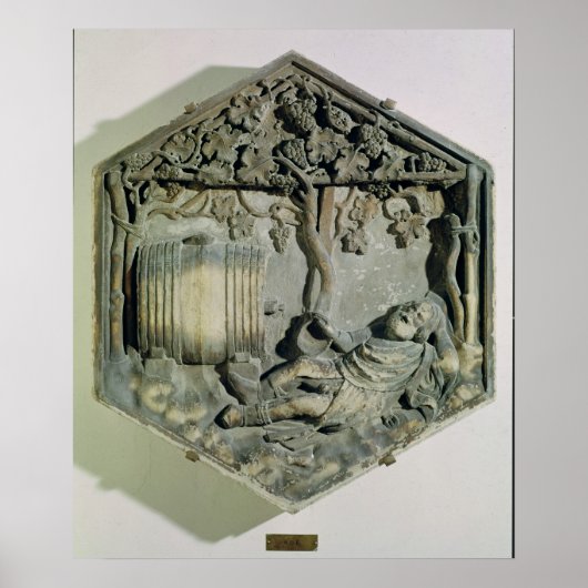 De Drunkenness van Noah, zeshoekig decoratief Poster (Voorkant)