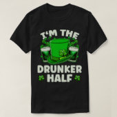 De Drunker Half Beer Drink St Patricks Day3 T-shirt (Design voorkant)