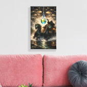 De druppel die een wereld bevat canvas afdruk (Insitu (Woonkamer))
