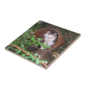 De druppels blijven op mijn hoofd vallen. tegeltje (Zijkant)