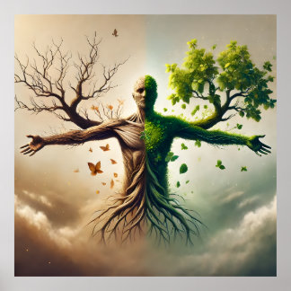 De dualiteit van het leven - groei en verval poster