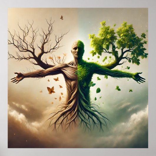 De dualiteit van het leven - groei en verval poster (Voorkant)