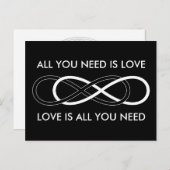 De dubbele Oneindigheid van het symbool - Zwarte & Briefkaart (Voorkant / Achterkant)