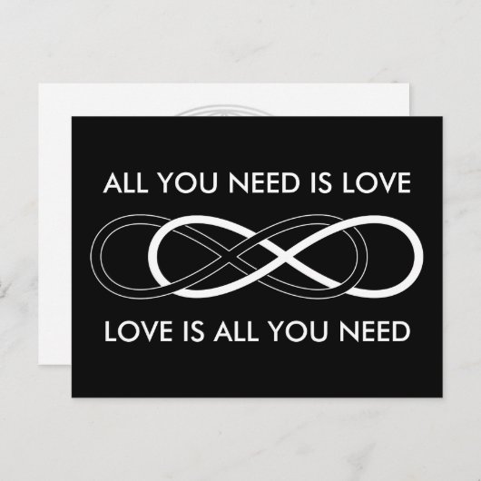 De dubbele Oneindigheid van het symbool - Zwarte & Briefkaart (Voorkant / Achterkant)