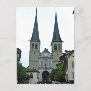 De dubbele punt van de Hof(Hofkirche)kerk in Lucer Briefkaart