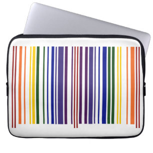 De dubbele Streepjescode van de Regenboog Laptop Sleeve