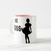 De dubbele zijde van het Boss () Tweekleurige Koffiemok (Voorkant links)