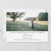 De dubbelzijdige foto van het manuscript sparen de save the date (Achterkant)