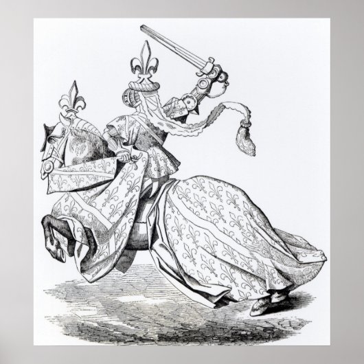 De Duc de Bourbon gewapend voor het toernooi Poster (Voorkant)