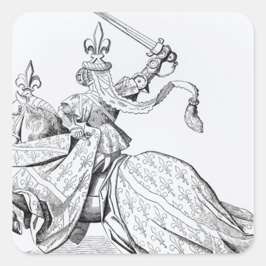 De Duc de Bourbon gewapend voor het toernooi Vierkante Sticker (Voorkant)