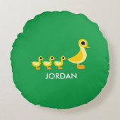 De Duck-familie Rond Kussen (Voorkant)