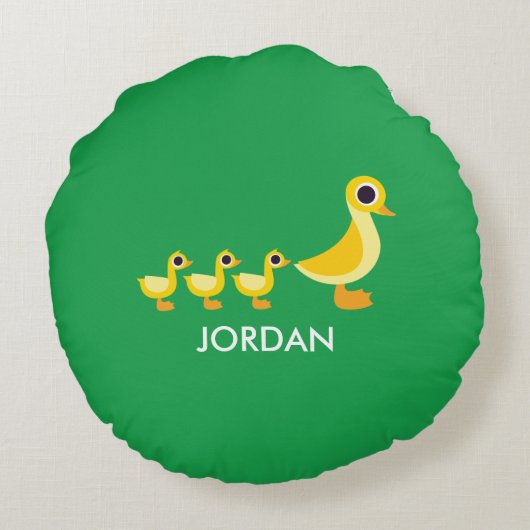 De Duck-familie Rond Kussen (Achterkant)