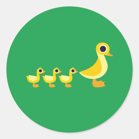 De Duck-familie Ronde Sticker (Voorkant)