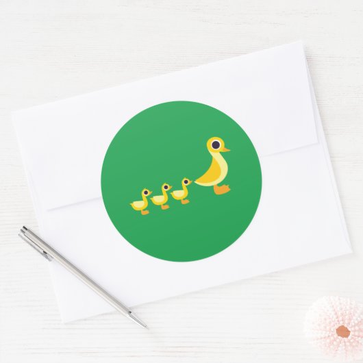 De Duck-familie Ronde Sticker (Envelop)