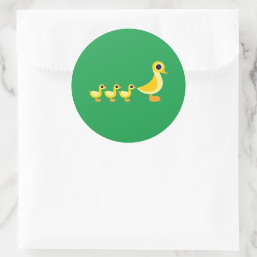De Duck-familie Ronde Sticker (Tas)