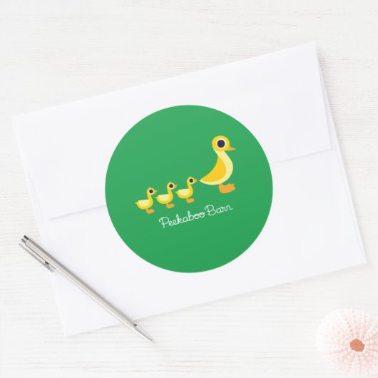 De Duck-familie Ronde Sticker (Envelop)