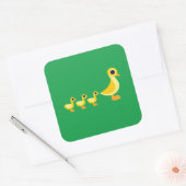 De Duck-familie Vierkante Sticker (Envelop)