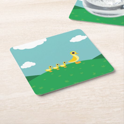 De Duck Family Kartonnen Onderzetters (Schuin)