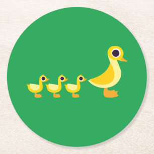 De Duck Family Ronde Kartonnen Onderzetter