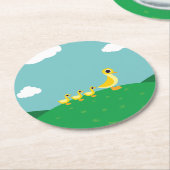 De Duck Family Ronde Kartonnen Onderzetter (Gebogen)