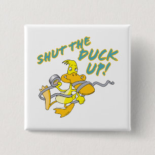 de duck up duct tape duck toon afsluiten vierkante button 5,1 cm