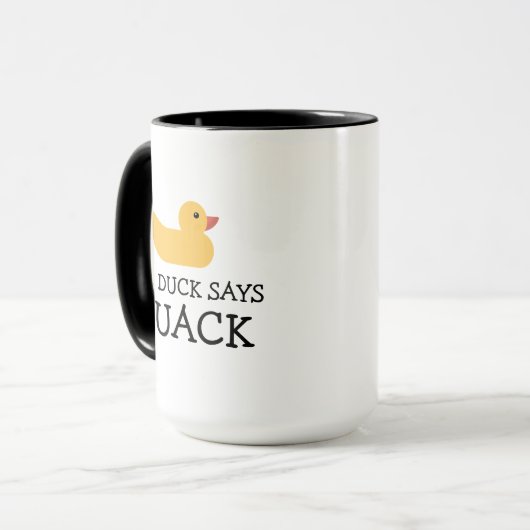 De Duck zegt Quack Yellow Bath Duck Coffee Mok (Voorkant links)