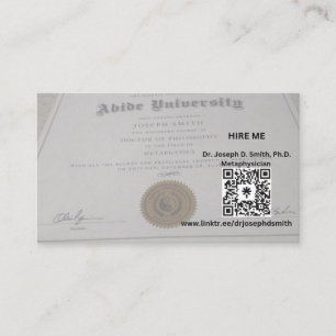 De Dudeist Metaphysicus Visitekaartje