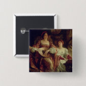 De Duet (olie op doek) Vierkante Button 5,1 Cm (Voorkant /achterkant)