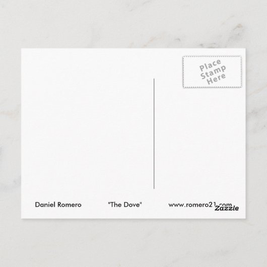 De duif briefkaart (Achterkant)