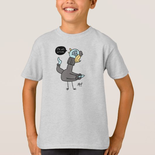 De duif die ik ben een artistieke Kinder Ash T-Shi T-shirt (Voorkant)