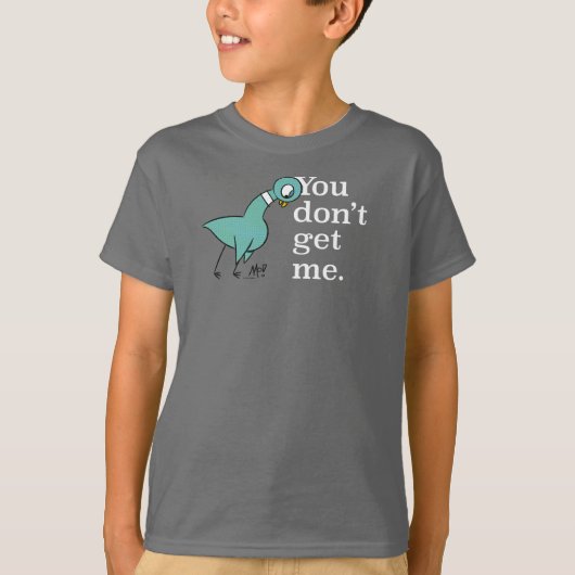 De duif die je me niet Kinder geeft, Rook Grey. T-shirt (Voorkant)
