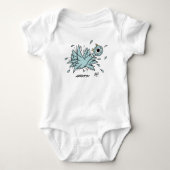 De duif Freakout Baby White Bodysuit (Voorkant)