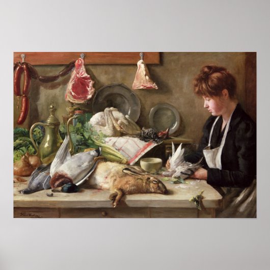 De duif plukken poster (Voorkant)