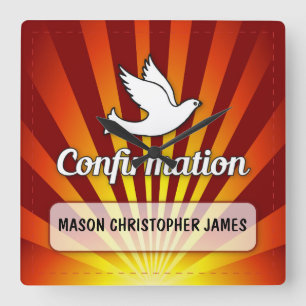 De Duif van de Bevestiging van gelukwensen, Vierkante Klok