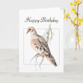 De Duif van de schildpad, Vogel, Lege Verjaardag Kaart (Gele Bloem)