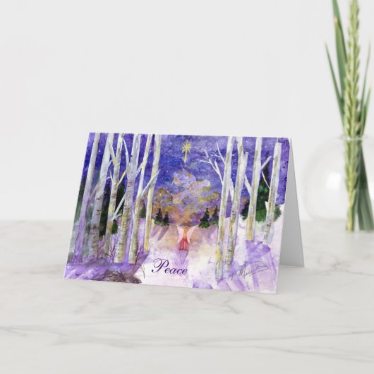 "De Duif van de Vrede van de engel " Feestdagen Kaart (Voorkant)