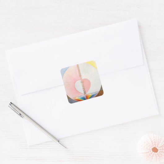 De duif van Hilma af Klint Vierkante Sticker (Envelop)