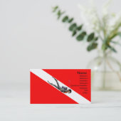 De duiker en duikt Vlag Visitekaartje (Staand voorkant)