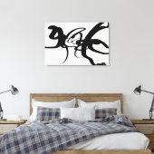 De duikers: Abstract zwart en wit Canvas Afdruk (Insitu (Slaapkamer))