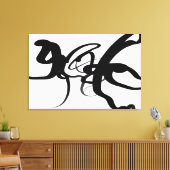 De duikers: Abstract zwart en wit Canvas Afdruk (Insitu (Woonkamer))