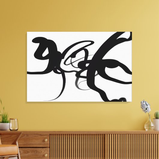 De duikers: Abstract zwart en wit Canvas Afdruk (Insitu (Woonkamer))
