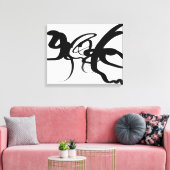 De duikers: Abstract zwart en wit Canvas Afdruk (Insitu (Woonkamer))