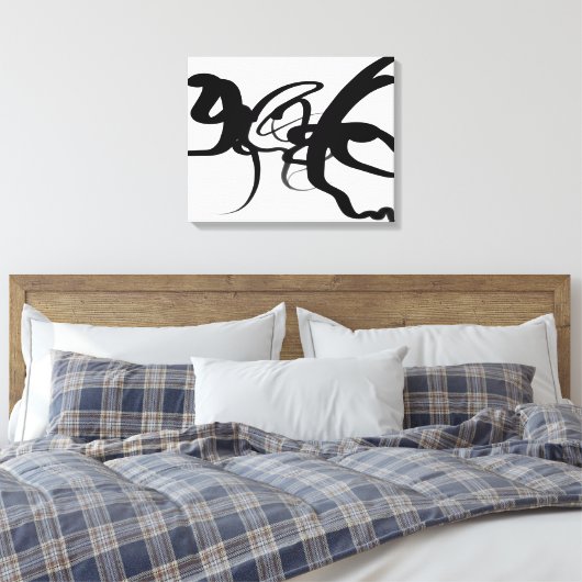 De duikers: Abstract zwart en wit Canvas Afdruk (Insitu (Slaapkamer))